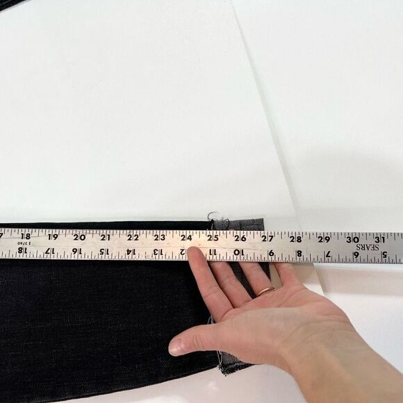 Blank NYC The Bond Skinny Jeans Womens 27 Black Wash Mid Rise Raw Hem Cuffs New - Picture 5 of 11